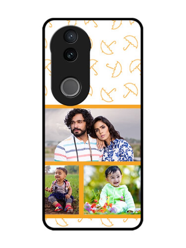 Custom Vivo V50e 5G Custom Glass Phone Case - Yellow Pattern Design