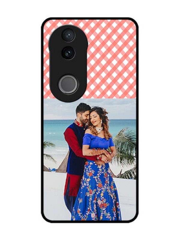 Custom Vivo V50e 5G Custom Glass Phone Case - Pink Pattern Design