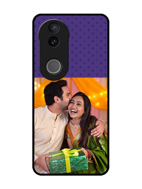 Custom Vivo V50e 5G Custom Glass Phone Case - Violet Colored Pattern Design
