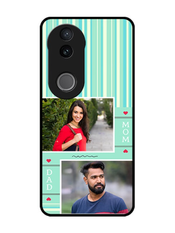 Custom Vivo V50e 5G Custom Glass Phone Case - Mom & Dad Pic Design