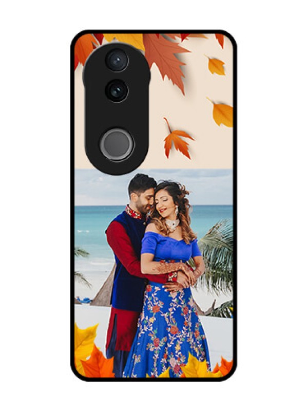 Custom Vivo V50e 5G Custom Glass Phone Case - Autumn Maple Leaves Design
