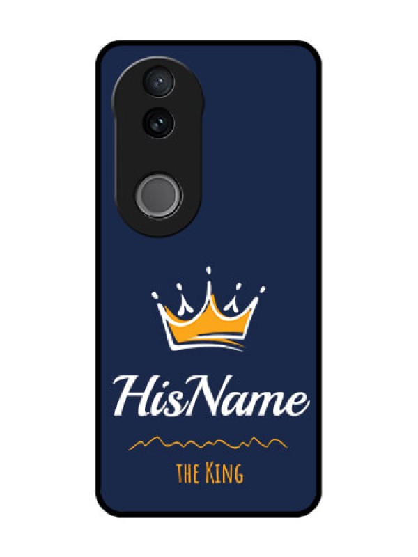 Custom Vivo V50e 5G Custom Glass Phone Case - King With Name Design