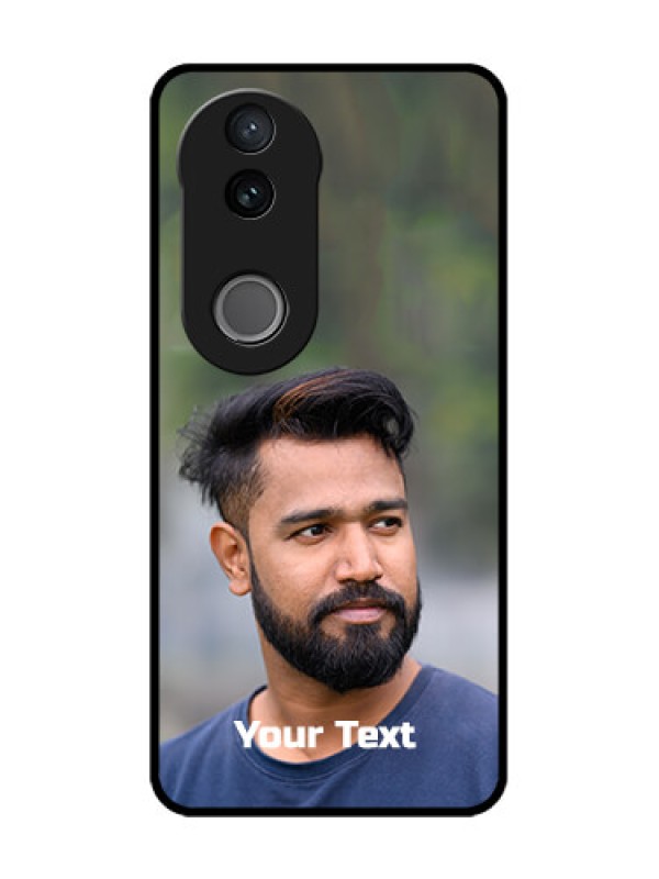 Custom Vivo V50e 5G Custom Glass Phone Case - Photo With Text Design