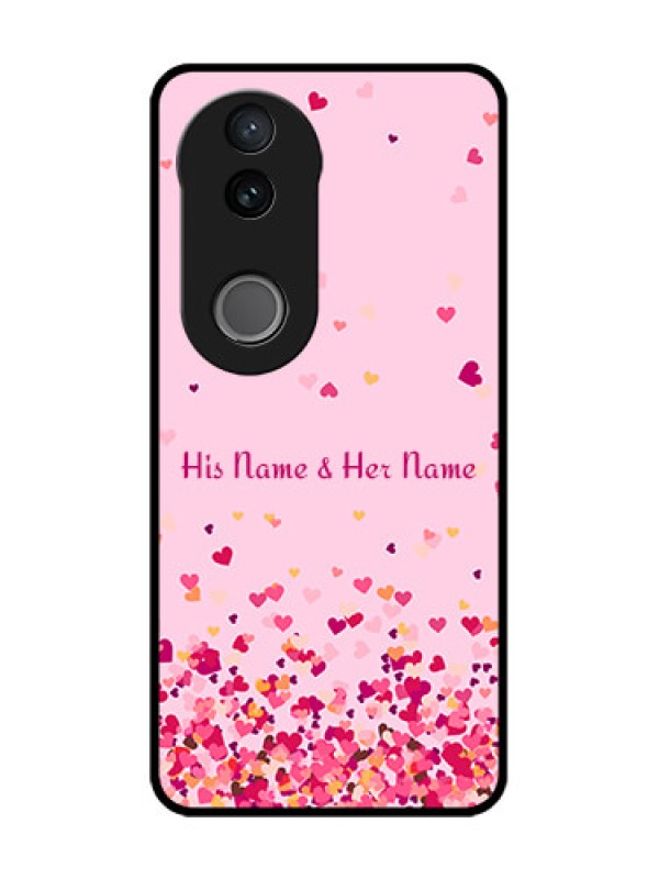 Custom Vivo V50e 5G Custom Glass Phone Case - Floating Hearts Design