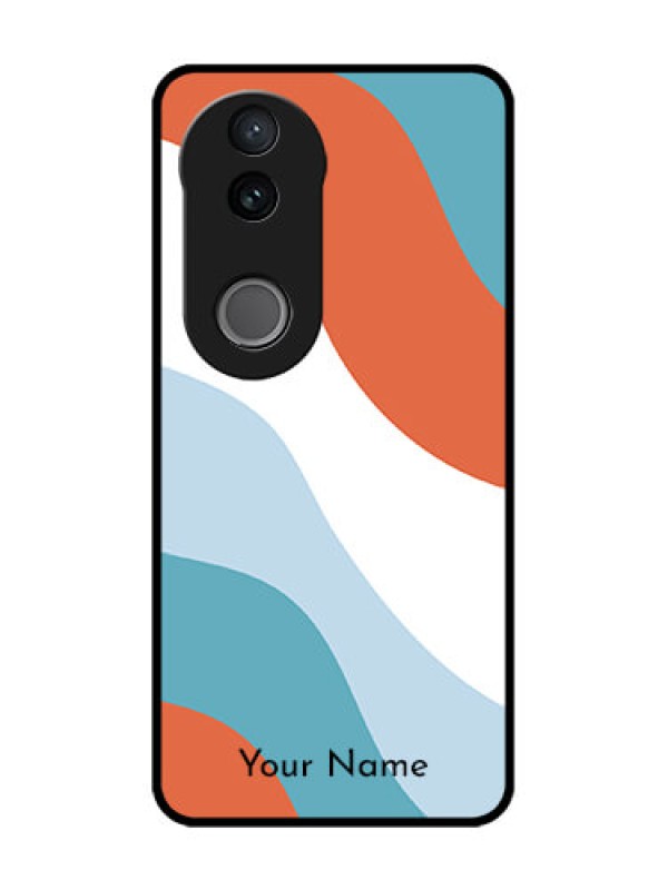 Custom Vivo V50e 5G Custom Glass Phone Case - Coloured Waves Design