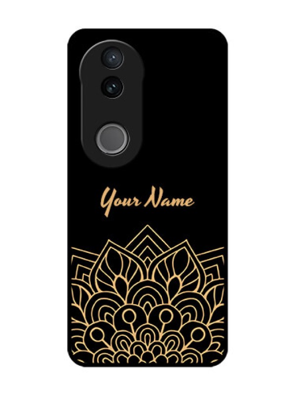 Custom Vivo V50e 5G Custom Glass Phone Case - Golden Mandala Design