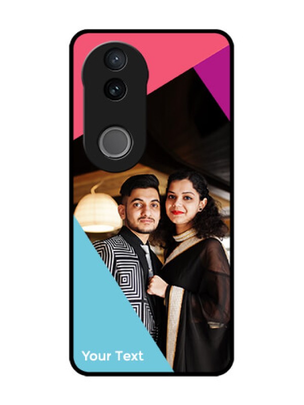 Custom Vivo V50e 5G Custom Glass Phone Case - Stacked Triple Colour Design
