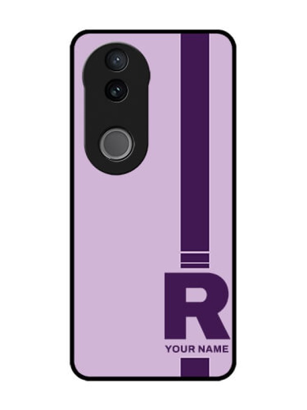 Custom Vivo V50e 5G Custom Glass Phone Case - Simple Dual Tone Stripe With Name Design