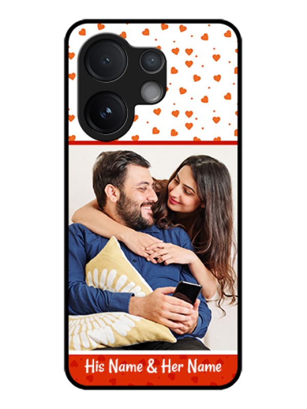 Custom Vivo V60 5G Custom Glass Phone Case - Orange Love Symbol Design