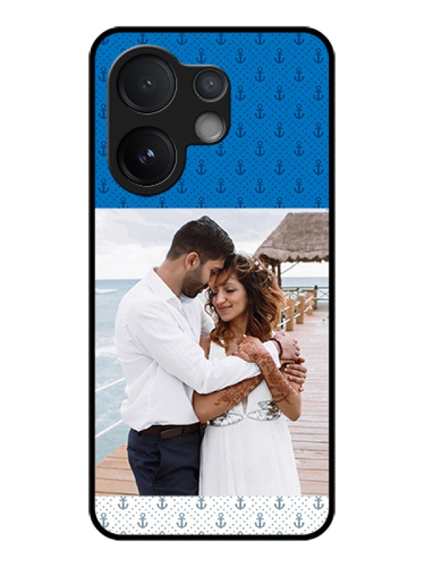 Custom Vivo V60 5G Custom Glass Phone Case - Blue Anchors Design