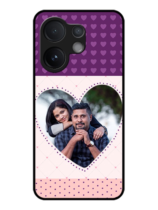 Custom Vivo V60 5G Custom Glass Phone Case - Violet Love Dots Design