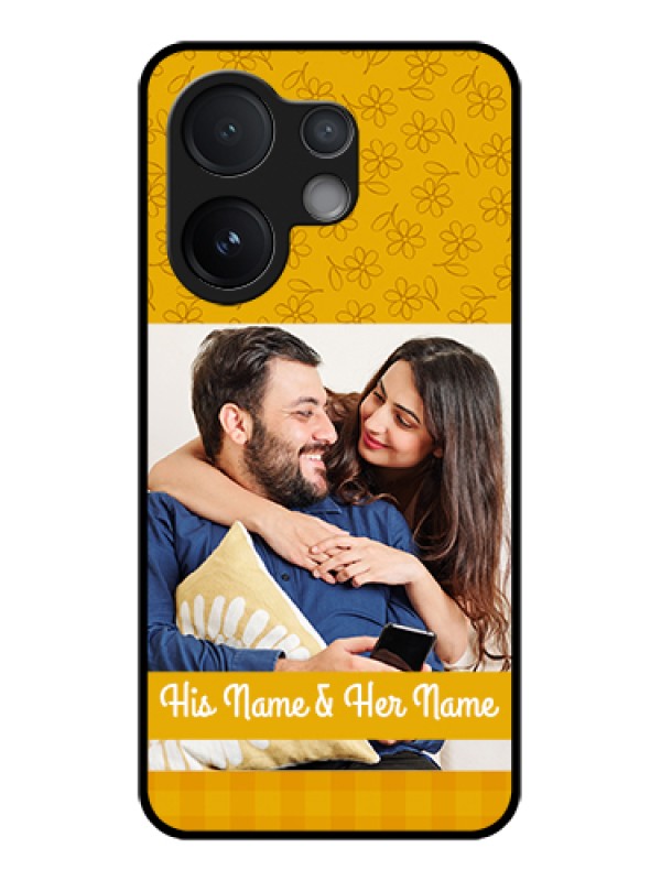 Custom Vivo V60 5G Custom Glass Phone Case - Yellow Floral Design