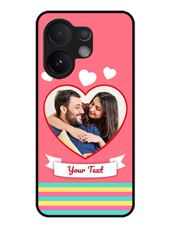 Custom Vivo V60 5G Custom Glass Phone Case - Love Shapes Doodle Design