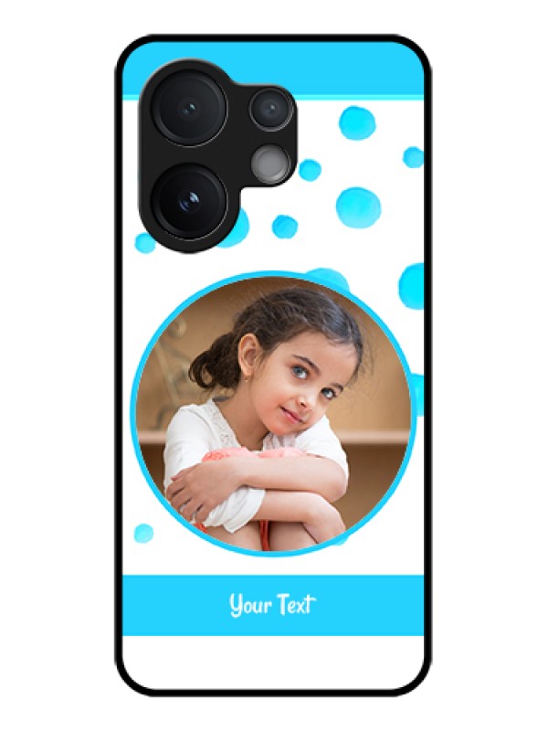 Custom Vivo V60 5G Custom Glass Phone Case - Blue Bubbles Pattern Design