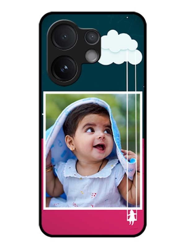 Custom Vivo V60 5G Custom Glass Phone Case - Cute Girl With Cloud Design