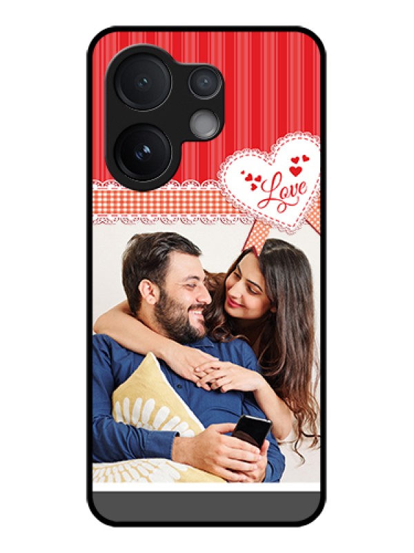 Custom Vivo V60 5G Custom Glass Phone Case - Red Love Pattern Design