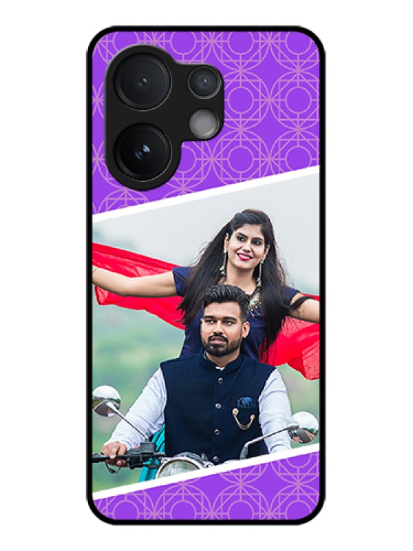 Custom Vivo V60 5G Custom Glass Phone Case - Violet Color Pattern Design