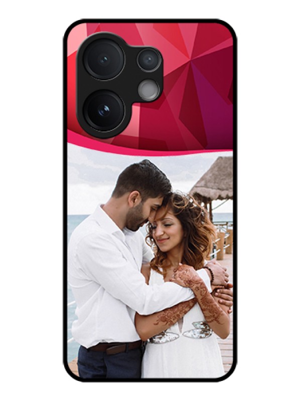 Custom Vivo V60 5G Custom Glass Phone Case - Red Abstract Design