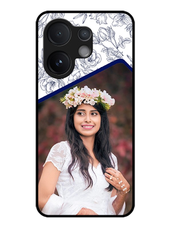 Custom Vivo V60 5G Custom Glass Phone Case - Classy Floral Design