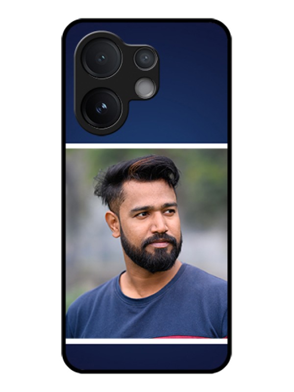 Custom Vivo V60 5G Custom Glass Phone Case - Simple Royal Blue Design