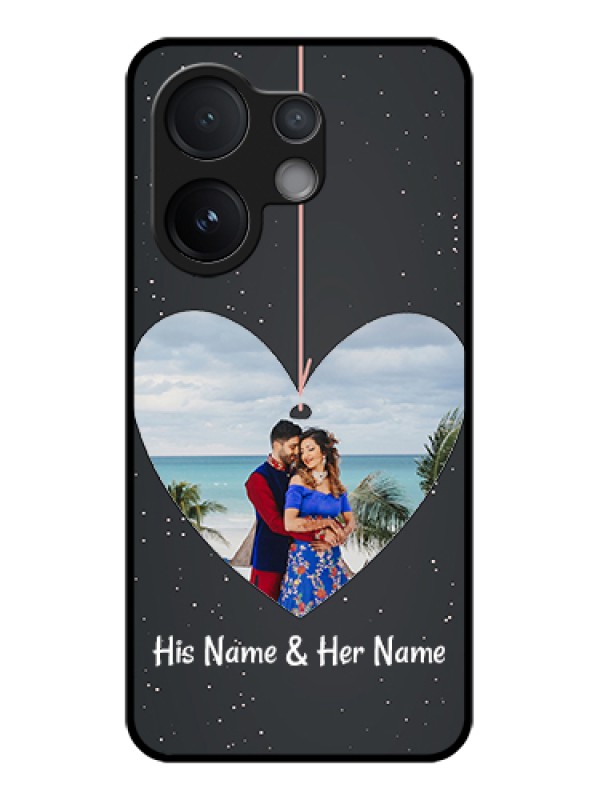 Custom Vivo V60 5G Custom Glass Phone Case - Hanging Heart Design