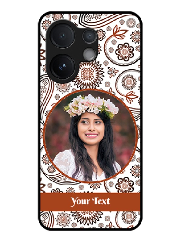 Custom Vivo V60 5G Custom Glass Phone Case - Abstract Flower Design
