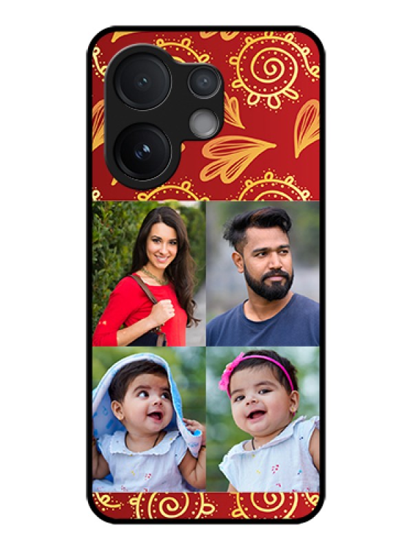 Custom Vivo V60 5G Custom Glass Phone Case - 4 Image Traditional Design