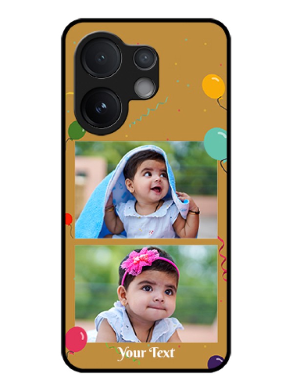 Custom Vivo V60 5G Custom Glass Phone Case - Image Holder With Birthday Celebrations Design