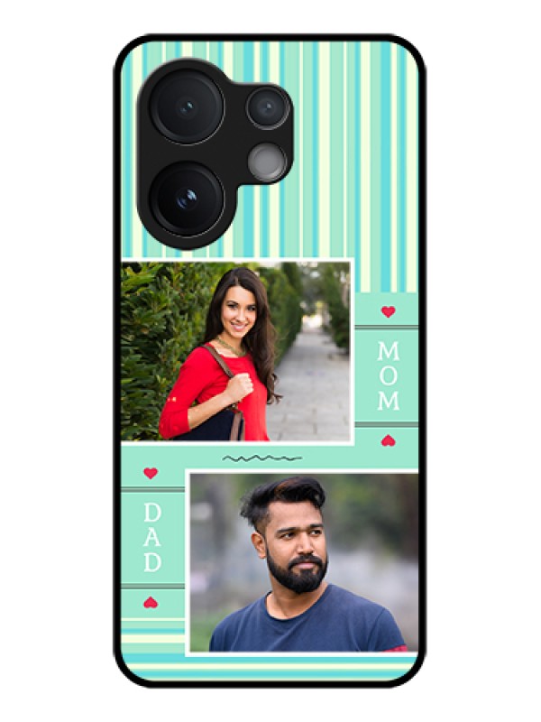Custom Vivo V60 5G Custom Glass Phone Case - Mom & Dad Pic Design