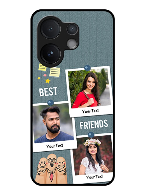 Custom Vivo V60 5G Custom Glass Phone Case - Sticky Frames And Friendship Design