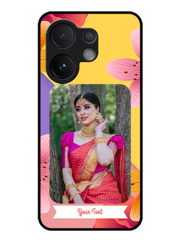 Custom Vivo V60 5G Custom Glass Phone Case - 3 Image With Vintage Floral Design
