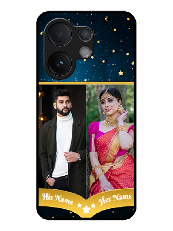 Custom Vivo V60 5G Custom Glass Phone Case - Galaxy Stars Backdrop Design
