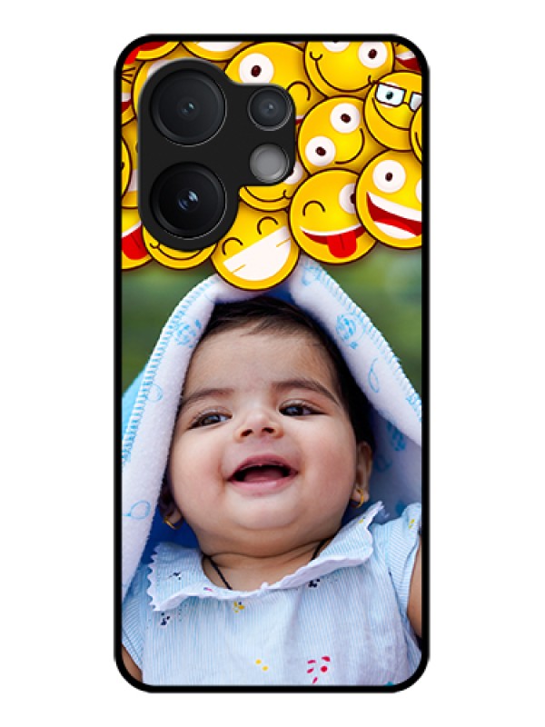 Custom Vivo V60 5G Custom Glass Phone Case - With Smiley Emoji Design