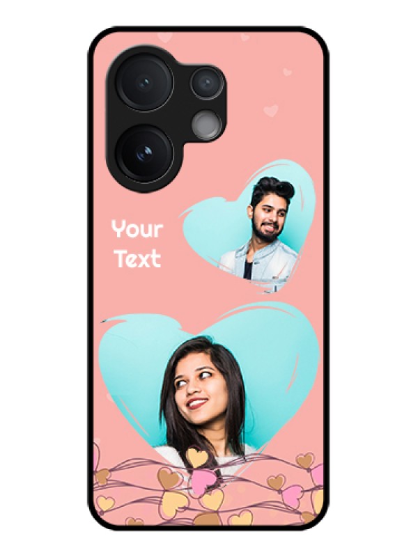 Custom Vivo V60 5G Custom Glass Phone Case - Love Doodle Design