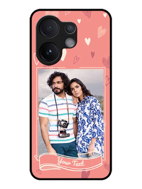 Custom Vivo V60 5G Custom Glass Phone Case - Love Doodle Art Design