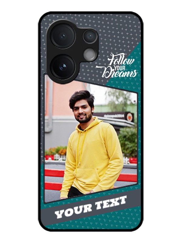 Custom Vivo V60 5G Custom Glass Phone Case - Background Pattern Design With Quote