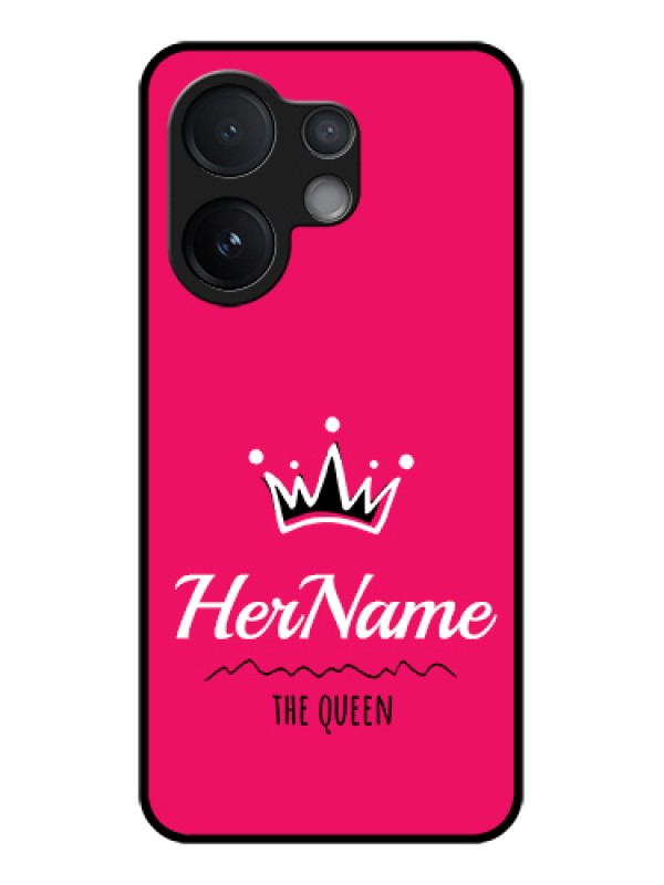Custom Vivo V60 5G Custom Glass Phone Case - Queen With Name Design