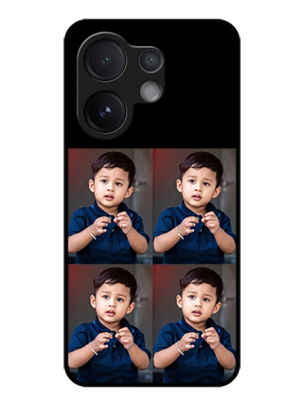 Custom Vivo V60 5G Custom Glass Phone Case - 4 Image Holder Design