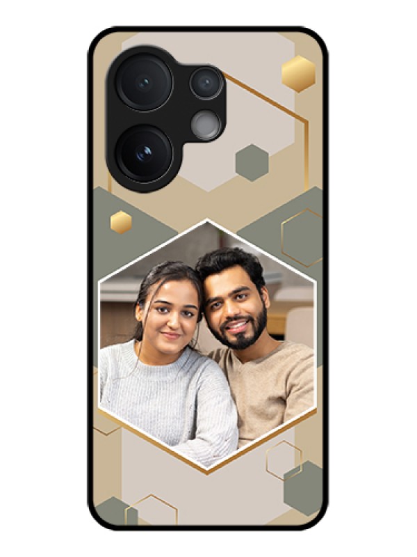 Custom Vivo V60 5G Custom Glass Phone Case - Stylish Hexagon Pattern Design