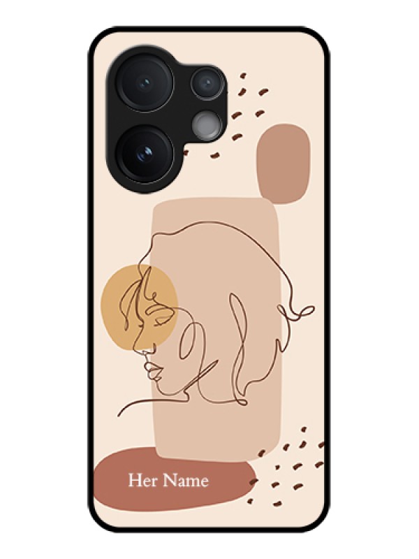 Custom Vivo V60 5G Custom Glass Phone Case - Calm Woman Line Art Design