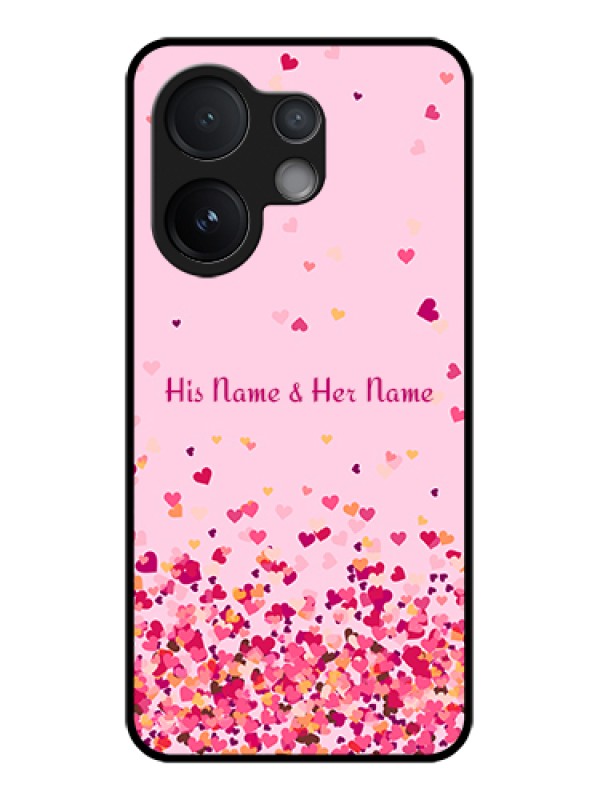 Custom Vivo V60 5G Custom Glass Phone Case - Floating Hearts Design