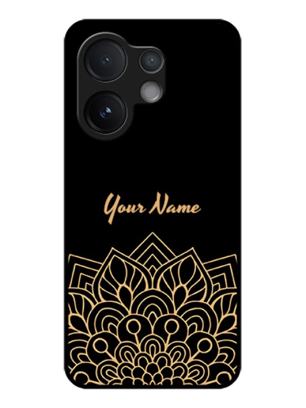 Custom Vivo V60 5G Custom Glass Phone Case - Golden Mandala Design