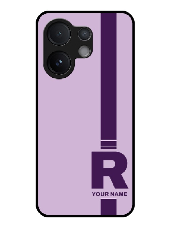 Custom Vivo V60 5G Custom Glass Phone Case - Simple Dual Tone Stripe With Name Design
