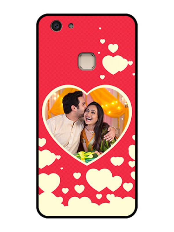 Custom Vivo V7 Plus Custom Glass Phone Case - Love Symbols Phone Cover Design