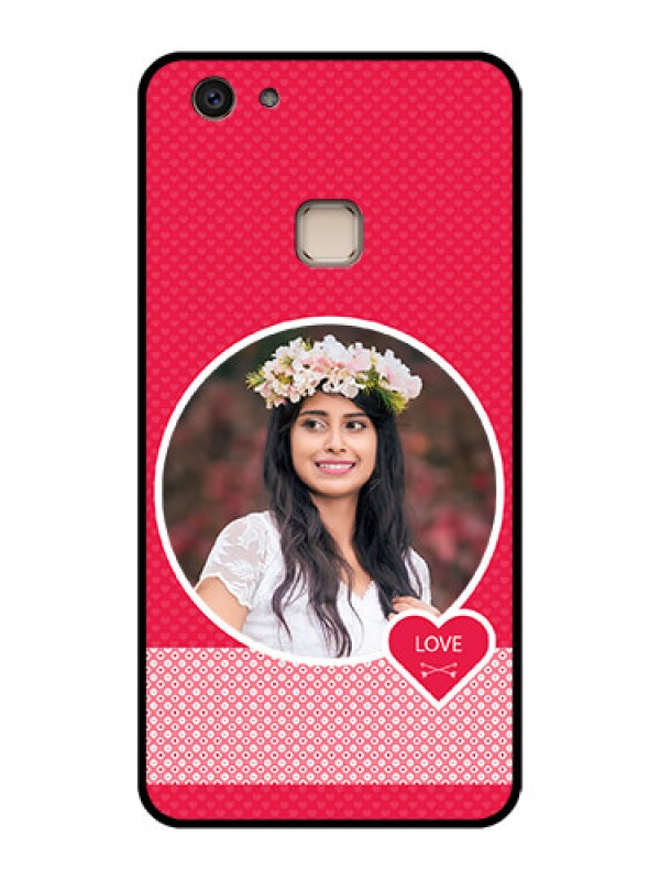 Custom Vivo V7 Plus Custom Glass Phone Case - Pink Color Pattern Design