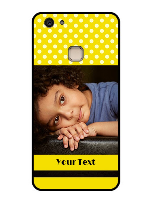 Custom Vivo V7 Plus Custom Glass Phone Case - Bright Yellow Case Design