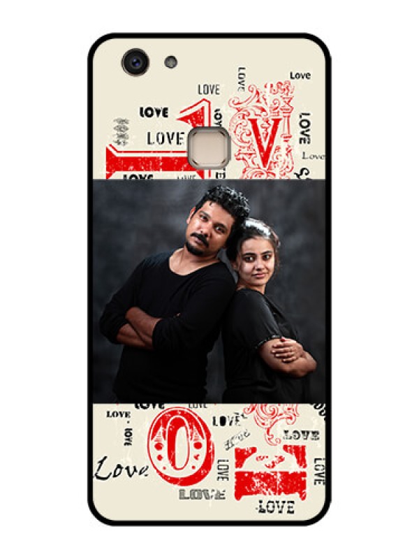 Custom Vivo V7 Plus Custom Glass Phone Case - Trendy Love Design Case