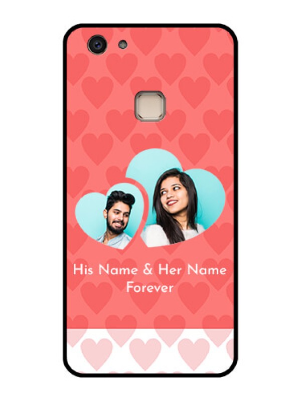 Custom Vivo V7 Plus Custom Glass Phone Case - Couple Pic Upload Design