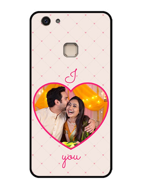 Custom Vivo V7 Plus Custom Glass Phone Case - Heart Shape Design