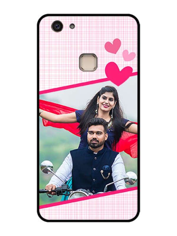 Custom Vivo V7 Plus Custom Glass Phone Case - Love Shape Heart Design